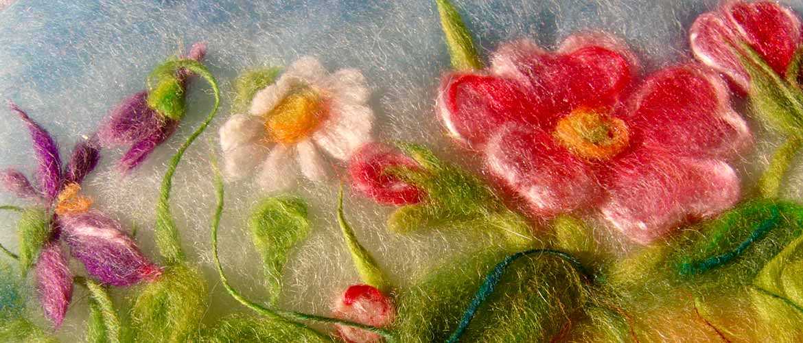 Picture made of card wool